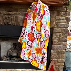 Harve Benard Vibrant Floral Quilted Coat